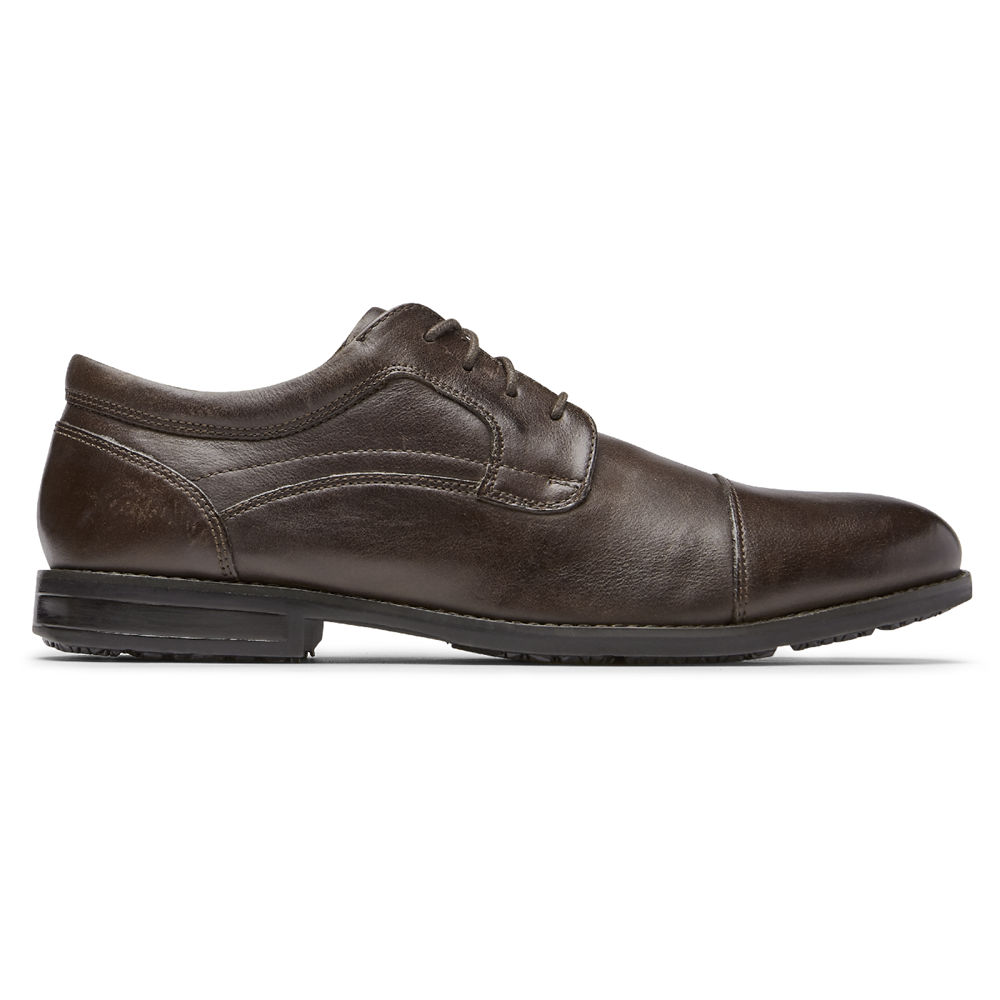 Rockport Singapore Mens Oxfords - Mykel Cap Toe Brown - EM7350461